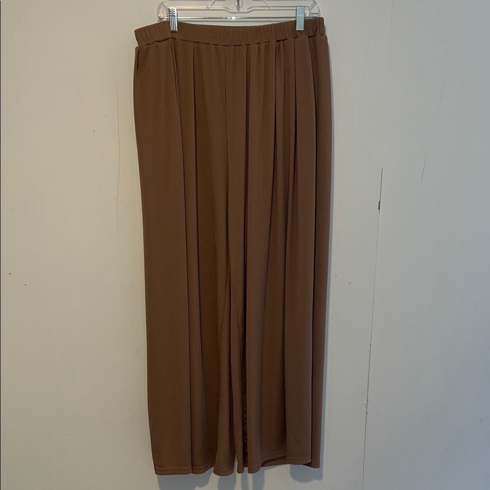 Cider Brown Wide Leg Pants Palazzo Coffee Oversized Boho Flare 072626